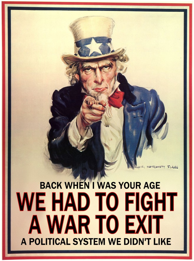 image of Uncle Sam talking about Brexit