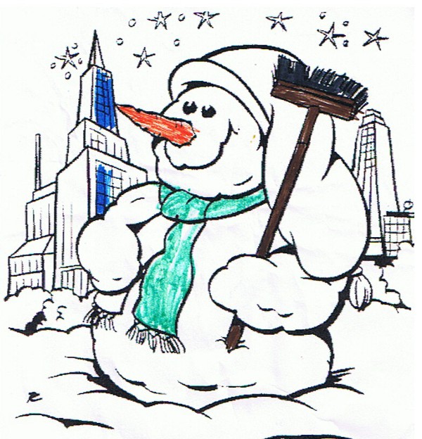 child's drawing of a snowman