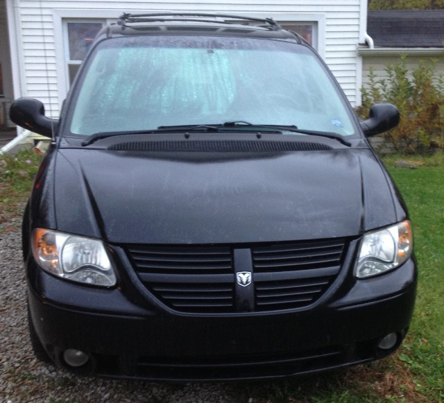 image of front of old minivan