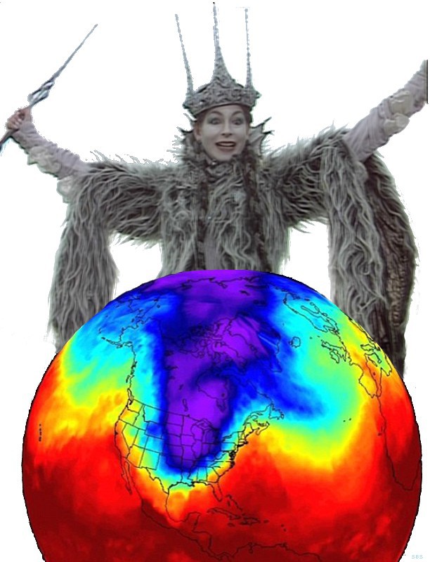 image of Jadis, the White Witch, causing the polar vortex of 2014
