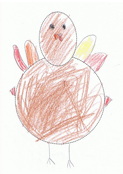 child's drawing of a turkey