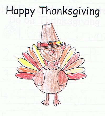 child's drawing of a turkey
