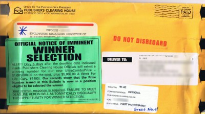 photo of Publishers Clearing House envelope 