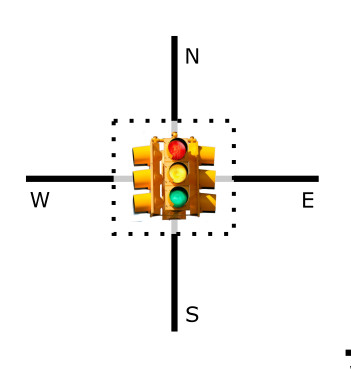 image of a generic intersection, 4-way, stop light