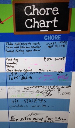 image of a kids' chore chart