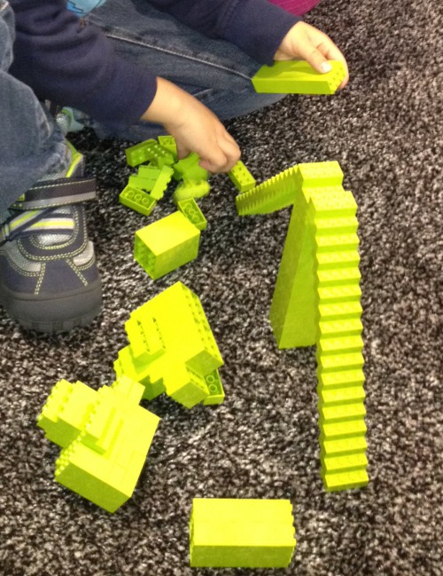 monochrome build stairs at the Lego Kids Fest