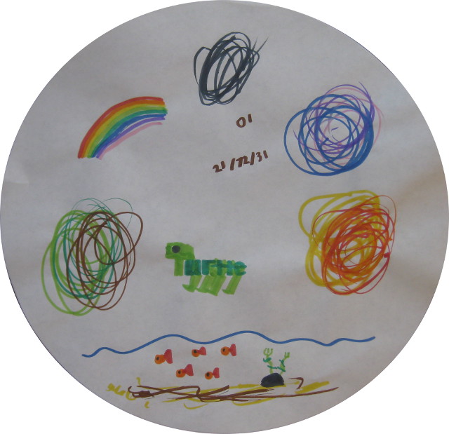 image of kid's drawing for homemade plate
