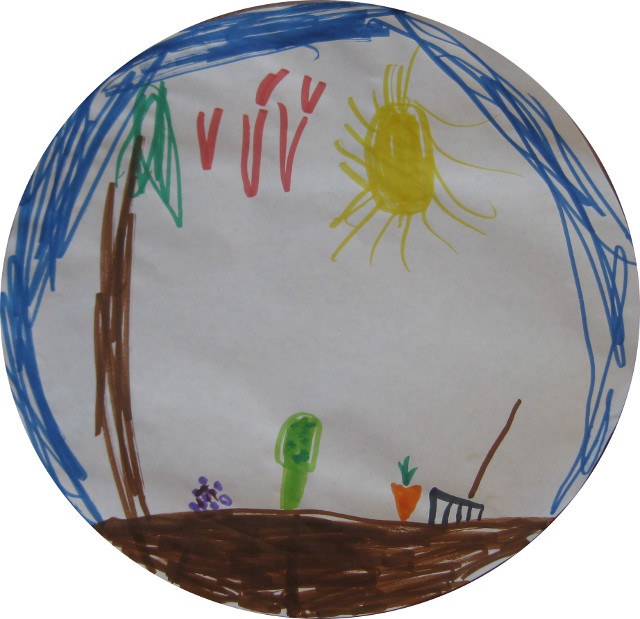 image of kid's drawing for homemade plate