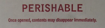 picture of the disclaimer on the shipping box for gourmet strawberries