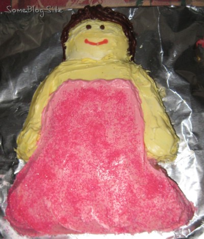 Picture of a Lego princess minifig cake