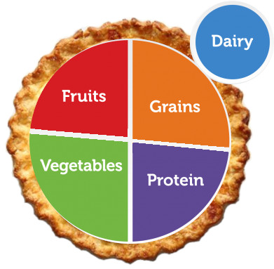 image of the standard USDA myplate but as a pie chart