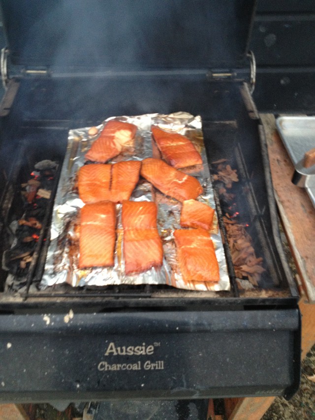 salmon on the grill