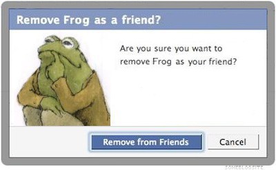 Toad's unfriending Frog on Facebook.