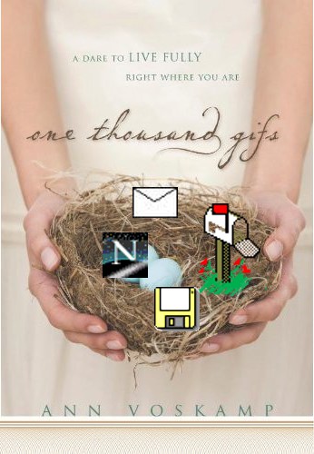 if Ann Voskamp wrote One Thousand Gifs, showing a some gif clip art on the book cover
