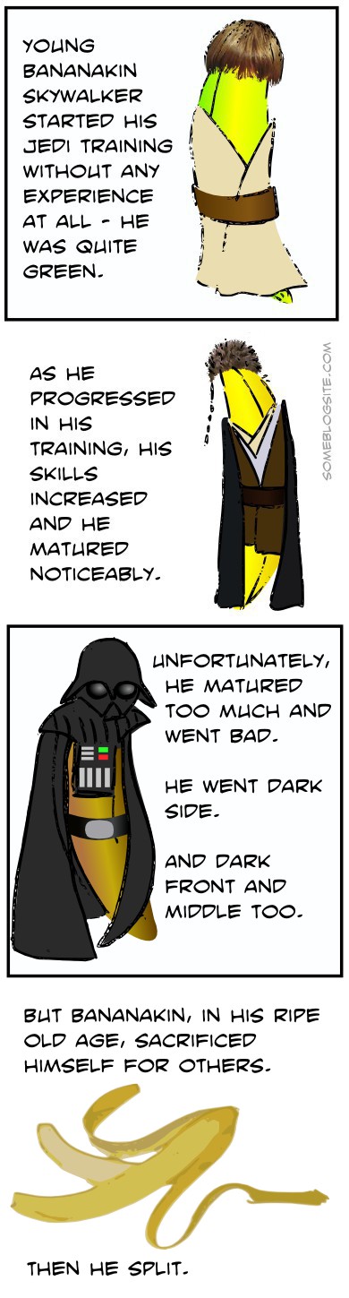 comic about Bananakin Skywalker, a Darth Vader reference using bananas