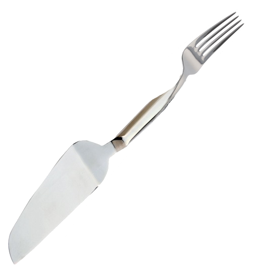 image of a fork combined with a cake server