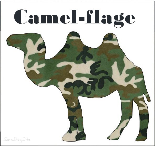 pun picture of camouflage camel to make something camel-flage