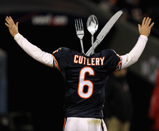 Jay Cutler combined with cutlery to make a jay cutlery set