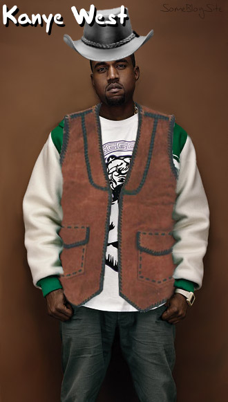 photo of Kanye West in western cowboy clothing