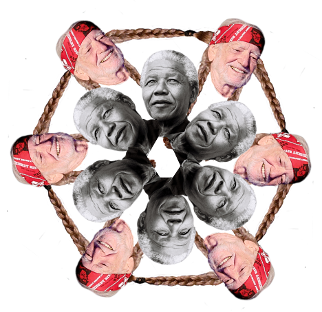 image of willie nelson mandela mandala - a mandala of Willie Nelson and Nelson Mandela