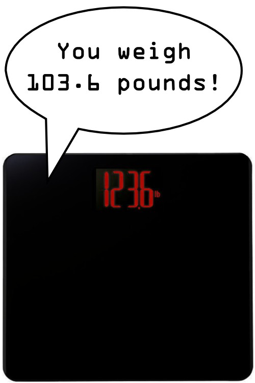 image of talking scales with selectable weight subtraction