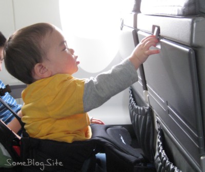 picture of toddler on airplane