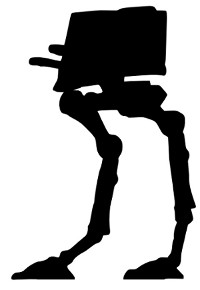 silhouette of an AT-ST, for a sticker on the back of a minivan or SUV