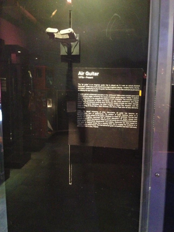 image of museum display of an air guitar