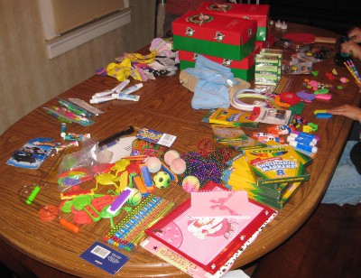 picture of toys to pack for Operation Christmas Child