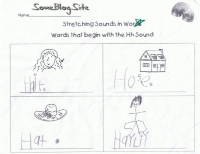 kindergarten schoolwork for the letter H