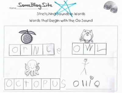 kindergarten schoolwork for the letter O