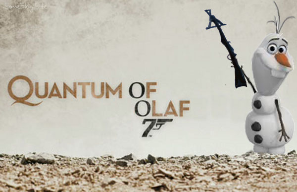 image of Quantum of Solace movie poster with Frozen characters to make Quantum of Olaf