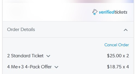 image of expected ticket prices from Ticketmaster