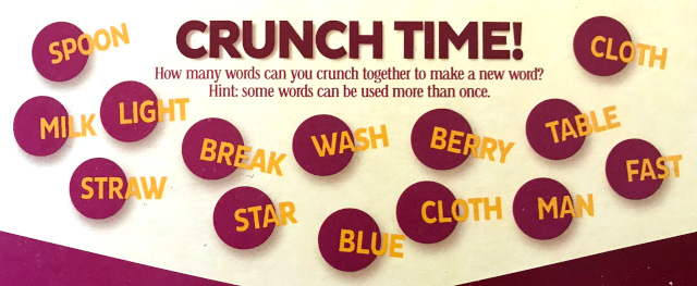image of the crunch time word challenge on the back of the cereal box