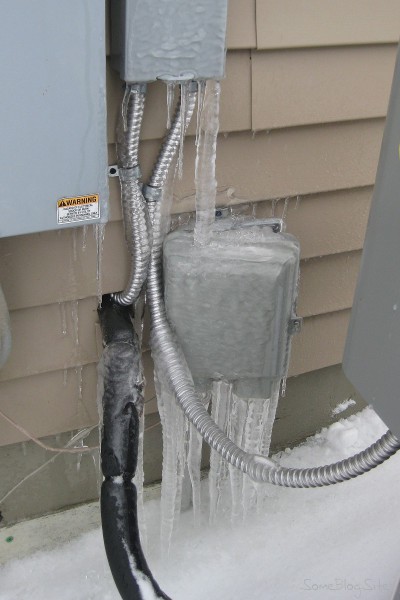 picture of ice on an electrical box