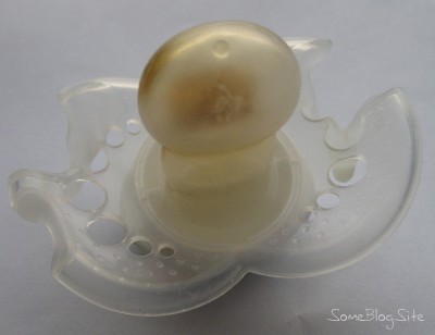 picture of a pacifier that melted in the dishwasher