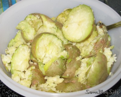 bowl of poisonous green potatoes