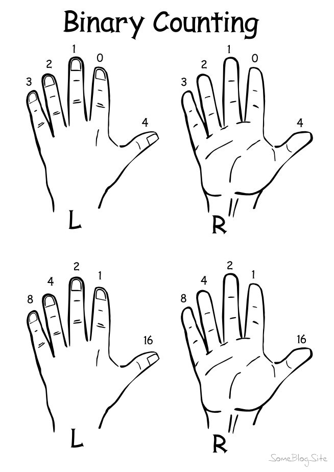 image of using fingers to count in binary