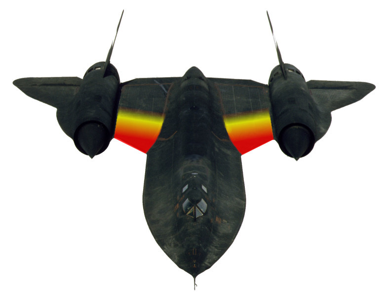 image of a flying red-winged SR-71 blackbird