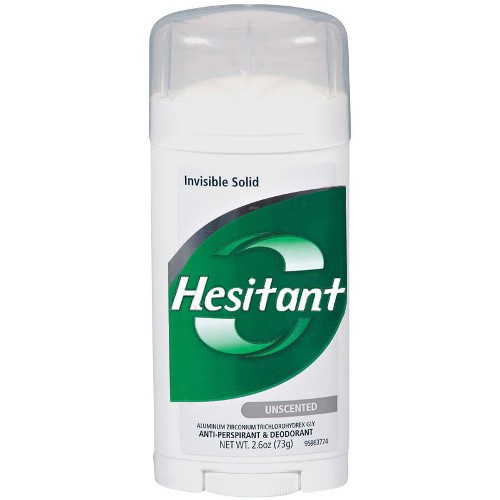 photo of sure deodorant changed to hesitant