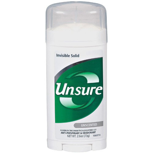 photo of sure deodorant changed to unsure