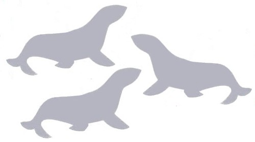 image of seal silhouettes colored gray, instead of navy seals