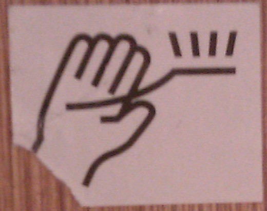 an indecipherable icon showing a hand with some bristles.