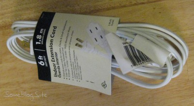 picture of plain white 6-foot extension cord