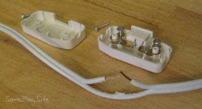 photo of extension cord ready to be installed in the switch