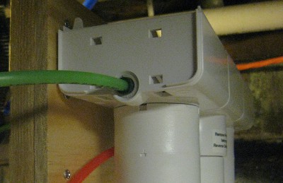 supply lines connected to reverse-osmosis filters