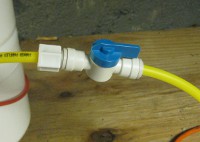 valve connected inline with the filter pressure tank