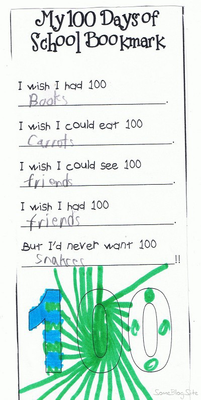 picture of schoolwork related to 100 days of first grade