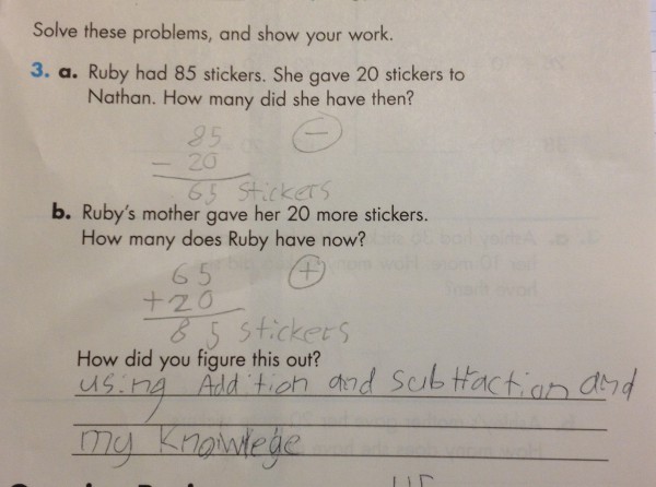 image of a math problem that asks the student how he knew what to do, how did you figure this out