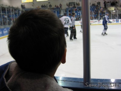 watching hockey from the front row
